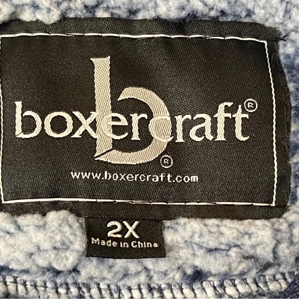 Boxercraft Blue Half Zip Sherpa Dog Paw Soft Plush Sweatshirt Sweater XL